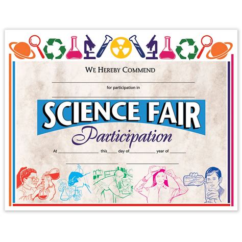 science fair certificates of participation